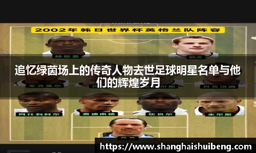 追忆绿茵场上的传奇人物去世足球明星名单与他们的辉煌岁月